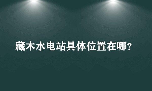 藏木水电站具体位置在哪？