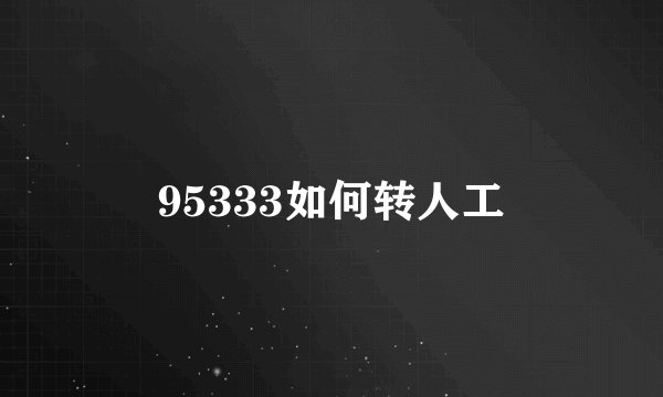 95333如何转人工