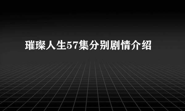 璀璨人生57集分别剧情介绍