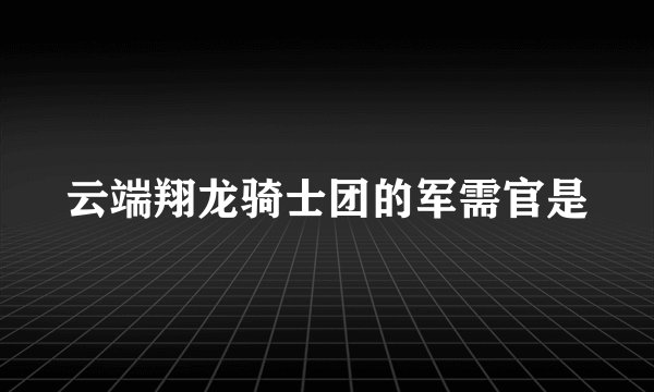 云端翔龙骑士团的军需官是
