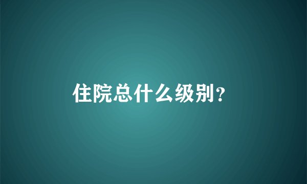 住院总什么级别？