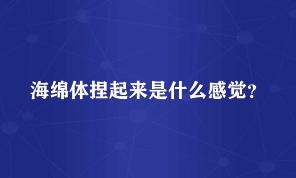 海绵体捏起来是什么感觉？