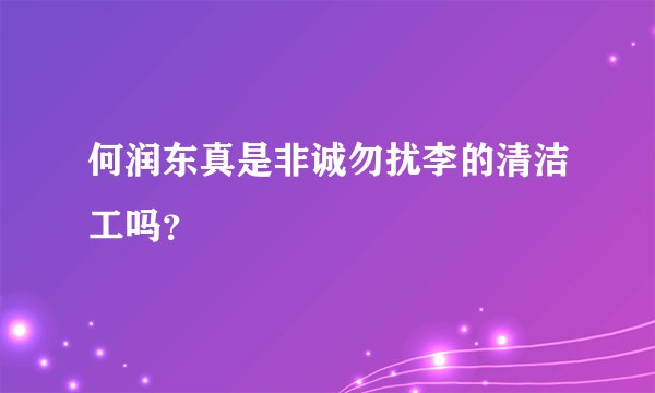 何润东真是非诚勿扰李的清洁工吗？