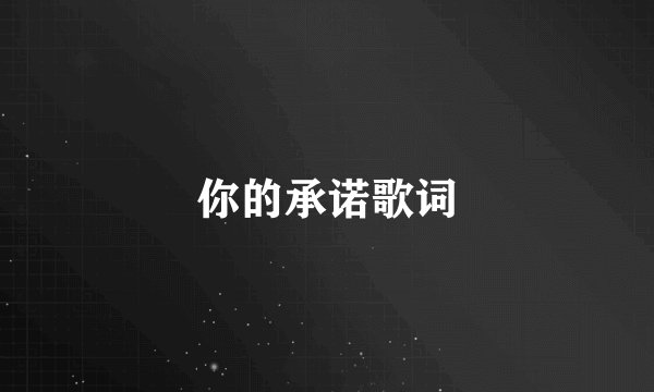 你的承诺歌词
