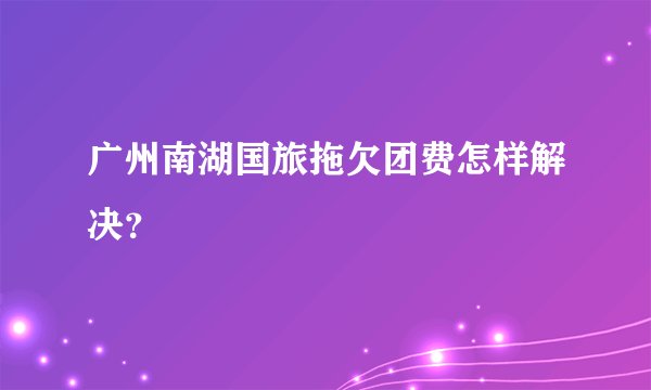 广州南湖国旅拖欠团费怎样解决？
