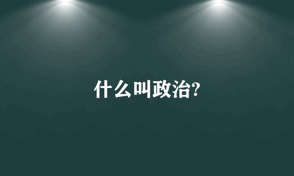 什么叫政治?