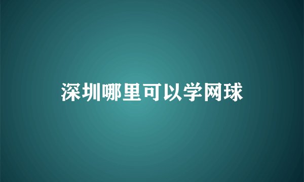 深圳哪里可以学网球