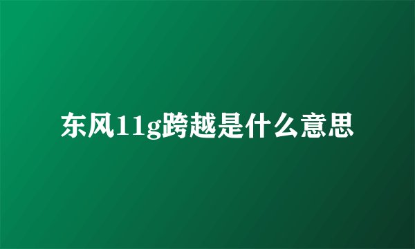 东风11g跨越是什么意思