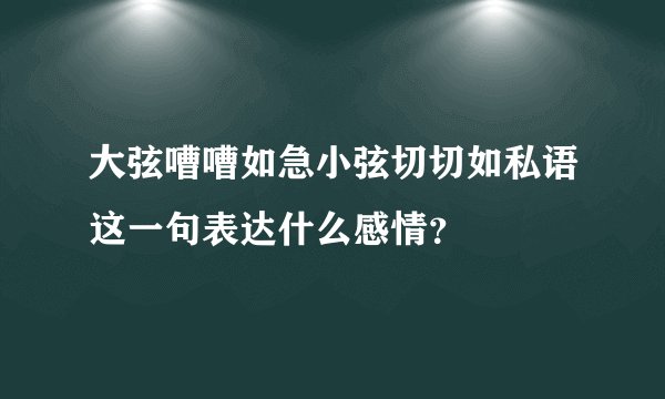 大弦嘈嘈如急小弦切切如私语这一句表达什么感情?