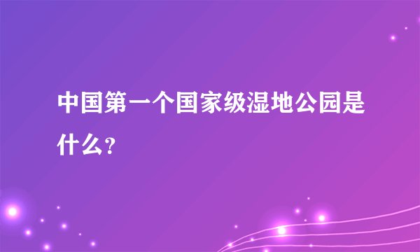 中国第一个国家级湿地公园是什么？