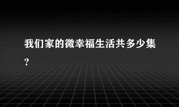 我们家的微幸福生活共多少集？