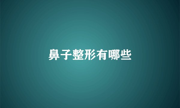 鼻子整形有哪些