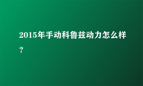 2015年手动科鲁兹动力怎么样？