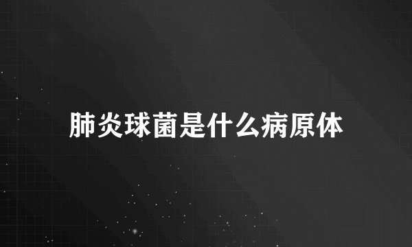肺炎球菌是什么病原体