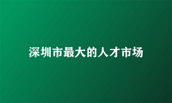 深圳市最大的人才市场