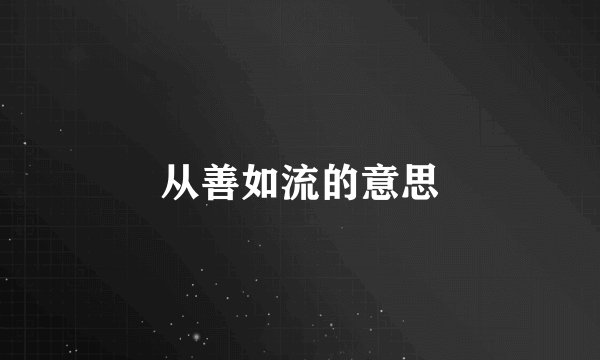 从善如流的意思