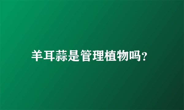 羊耳蒜是管理植物吗？