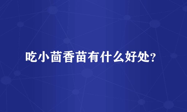 吃小茴香苗有什么好处？