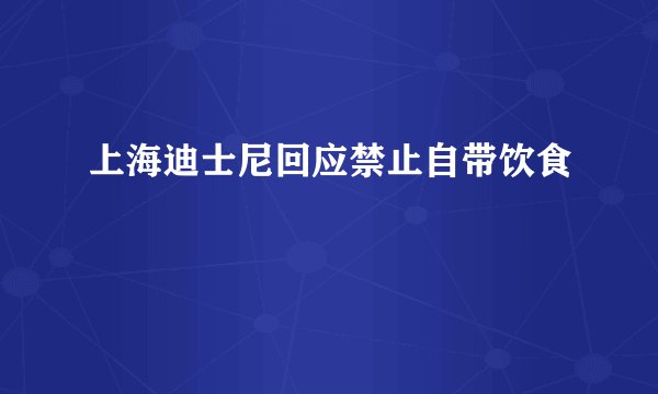 上海迪士尼回应禁止自带饮食