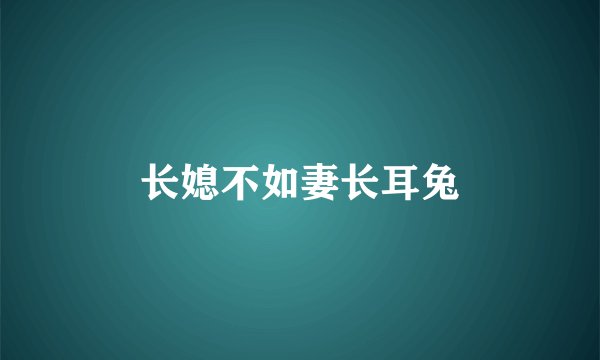 长媳不如妻长耳兔