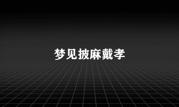 梦见披麻戴孝
