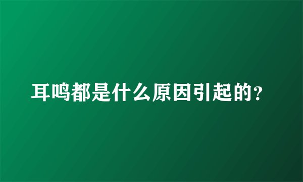 耳鸣都是什么原因引起的？