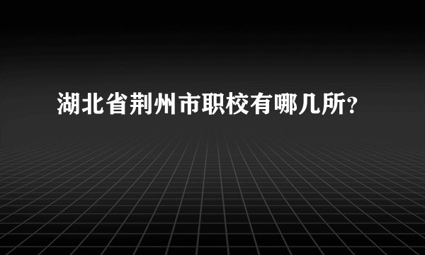 湖北省荆州市职校有哪几所？