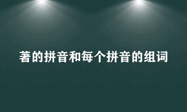 著的拼音和每个拼音的组词