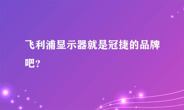 飞利浦显示器就是冠捷的品牌吧？