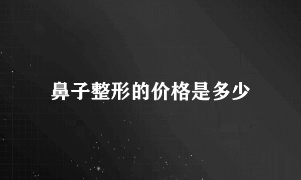 鼻子整形的价格是多少