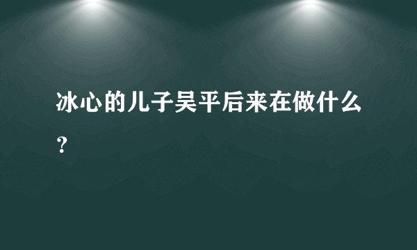 冰心的儿子吴平后来在做什么？