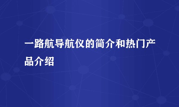 一路航导航仪的简介和热门产品介绍
