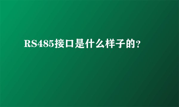RS485接口是什么样子的？