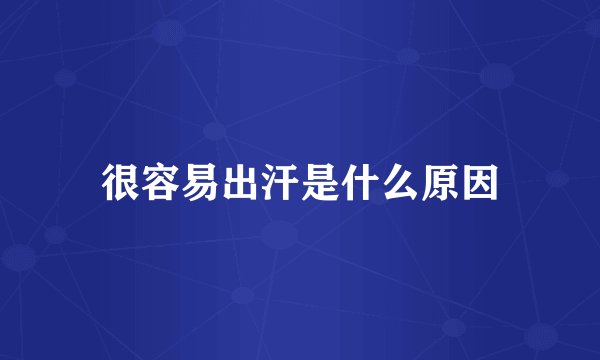 很容易出汗是什么原因