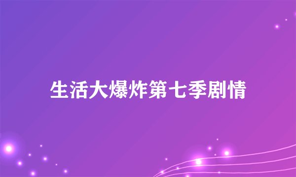 生活大爆炸第七季剧情